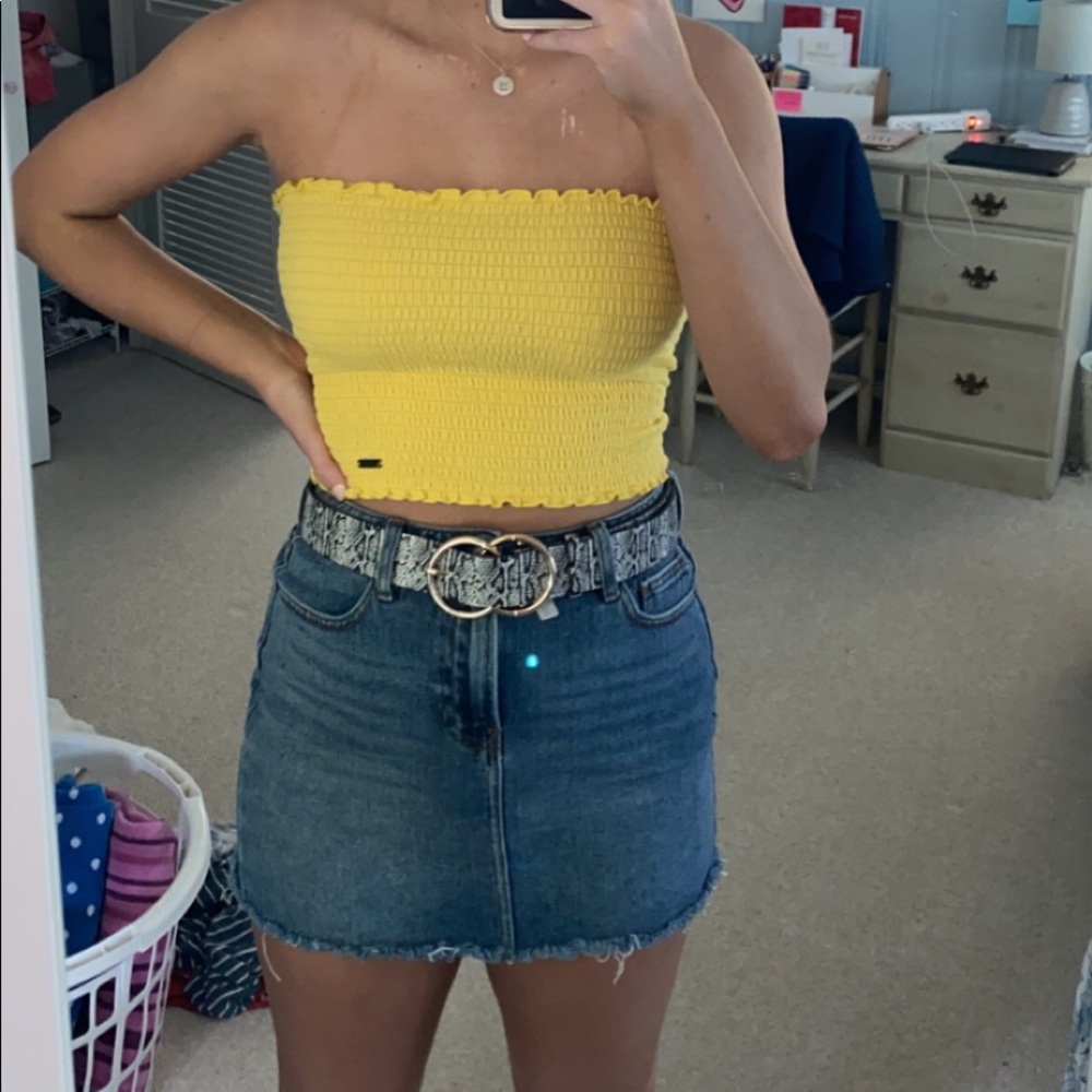 Hollister yellow tube top